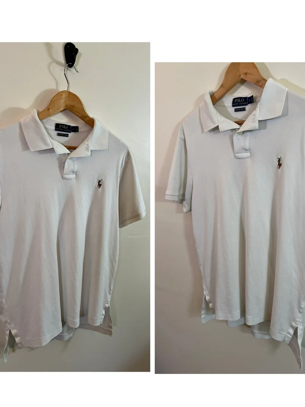 Polo Ralph Lauren Mens Large Polo Shirt Lot of 3 Pony Logo Gray Navy White